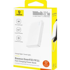 Baseus EnerFill FP21 išorinė baterija 22.5W 10000mAh Moon White - Image 5