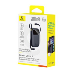 Baseus Powerbank EnerFill FC31 20000mAh 45W USB-C USB-C juodas - Image 4