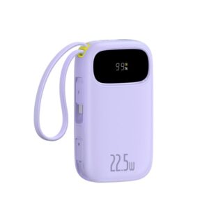 Baseus Qpow3 skaitmeninio ekrano greitojo įkrovimo išorinė baterija 22.5W 20000mAh Nebula Purple