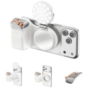 Magnetic smartphone holder with 4smarts photographic grip fill light and wireless control white - Image 2