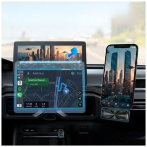 Car Adapter 4smarts transmiter Screen Mirroring CarPlay juodos spalvos - Image 5
