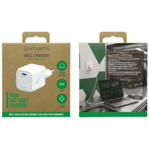 Laidinis įkroviklis 4smarts PDPlug SiC 45W USB-C baltos spalvos - Image 8