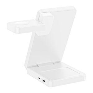 Tech-Protect A56 3IN1 MAGNETINIS MagSafe BELAIDIS ĮKROVIKLIS 25W QI2.2 BALTAS - Image 4