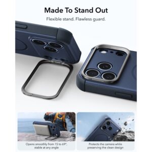 ESR CYBER TOUGH DĖKLAS SU STOVU IR MagSafe Apple iPhone 17 PRO / 18 PRO MĖLYNAS - Image 4