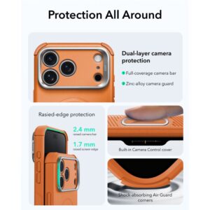 ESR CYBER TOUGH DĖKLAS SU STOVU IR MagSafe Apple iPhone 17 PRO / 18 PRO ORANŽINIS - Image 5