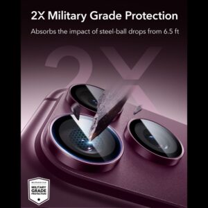 KAMEROS APSAUGA ESR ARMORITE CAMERA PROTECTOR Apple iPhone 18 PRO / 18 PRO MAX DEEP BURGUNDY - Image 4