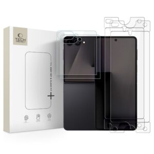 TECH-PROTECT EASY SET FOIL & GLASS FIT+ 4IN1 APSAUGINIS RINKINYS GALAXY Z FLIP 7 / 8 CLEAR