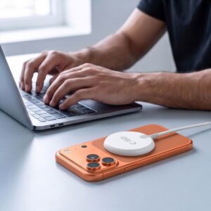 TECH-PROTECT A54 MAGNETINIS MAGSAFE BELAIDIS ĮKROVIKLIS 25W QI2.2 BALTAS - Image 4