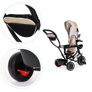Triratis su besisukančia sėdyne, stogeliu, smėlio spalvos ECOTOYS - Image 5