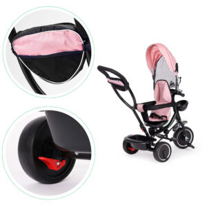 Triratis su besisukančia sėdyne, stogeliu, rožinis, ECOTOYS - Image 5