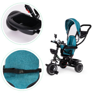 Triratis su besisukančia sėdyne, stogeliu, mėlynas ir žalias, ECOTOYS - Image 5
