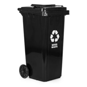 2 šiukšliadėžių rinkinys 2x240L juodos rudos spalvos buitinėms atliekoms BIO su guminiais ratukais - Image 5