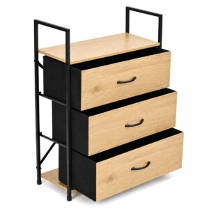 Spintelė su 3 medžiaginiais stalčiais 60 cm lentynų blokas tekstilinis organizatorius loft ModernHome - Image 5