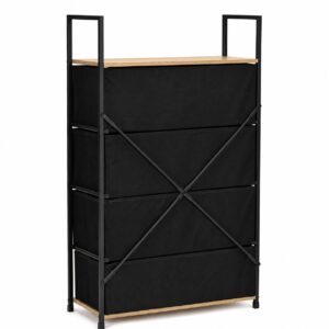 Spintelė su 4 medžiaginiais stalčiais 60 cm lentynų blokas tekstilės organizatorius loft ModernHome - Image 5