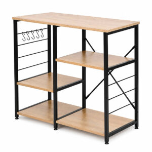 Virtuvės lentynų komplektas prieškambario spintelė 90 cm lentynos kabliukai loft stiliaus šviesaus ąžuolo ModernHome - Image 5