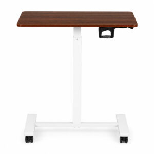 Mobilus rašomasis stalas 70x48 cm nešiojamojo kompiuterio staliukas, reguliuojamo aukščio 71.5-112 cm, rudas stalviršis ModernHome - Image 5