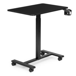 Mobilus rašomasis stalas 70x48 cm nešiojamojo kompiuterio staliukas, reguliuojamo aukščio 71.5-112 cm, juodas ModernHome - Image 5