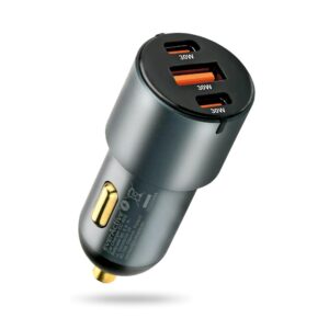Automobilinis įkroviklis everActive CC-40Q su USB QC3.0 prievadu ir 2× USB-C PD 60 W