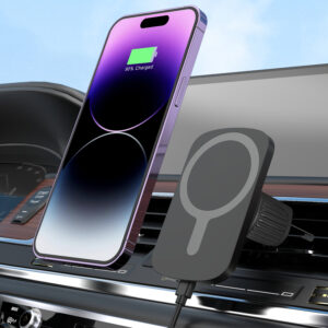 Setty automobilinis laikiklis MS su belaidžiu įkrovimu IUM1-01 juodas - Image 2