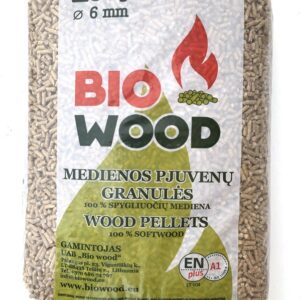 Medienos pjuvenų granulės, 6 mm, 15 kg