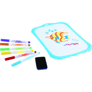 Dvipusė balta magnetinė lenta Keyroad, A4 formato, su plastikiniu rėmeliu, 6 žymekliai - Image 2