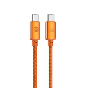 Forever Saffron USB-C – USB-C laidas 1,0 m 60W oranžinis - Image 2
