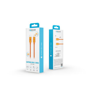 Forever Saffron USB-C – USB-C laidas 1,0 m 60W oranžinis - Image 9