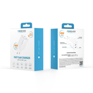 Forever TC-08-45CC GaN PD įkroviklis 2x USB-C 45W baltas - Image 3