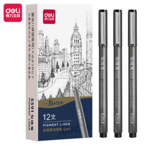 *Piešimo rašiklis DELI Pigment 005 mm juodas