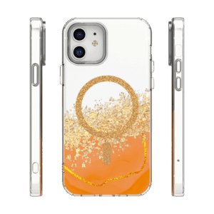 Epoxy Mag dėklas, skirtas Apple iPhone 12 / 12 Pro 6,1" oranžinis - Image 2
