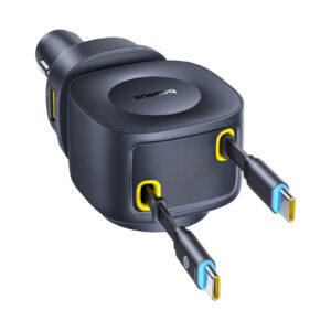 Baseus PrimeTrip VR2 Max automobilinis įkroviklis su ištraukiamu laidu 3C+U 100W Cosmic Black - Image 3