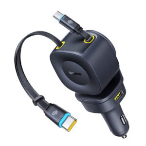 Baseus PrimeTrip VR2 Max automobilinis įkroviklis su ištraukiamu laidu 3C+U 100W Cosmic Black - Image 4
