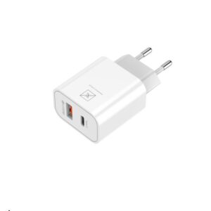 Tinklo įkroviklis MX ALFA 20W PD+QC, USB-A+C baltas TTT