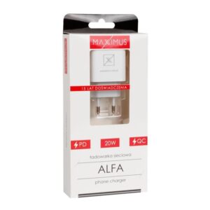 Tinklo įkroviklis MX ALFA 20W PD+QC, USB-A+C baltas TTT - Image 3