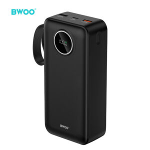 BWOO 22,5W 30000 mAh išorinė baterija su LCD ekranu, juoda