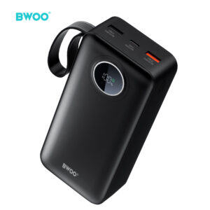 BWOO 22,5W 30000 mAh išorinė baterija su LCD ekranu, juoda - Image 3