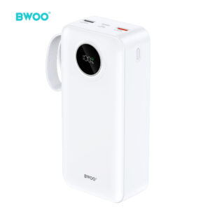 BWOO 22,5W 30000 mAh išorinė baterija su LCD ekranu, balta