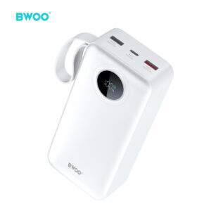 BWOO 22,5W 30000 mAh išorinė baterija su LCD ekranu, balta - Image 3