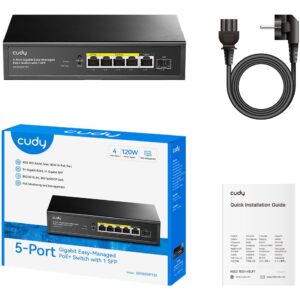 Cudy GS1005PTS1 tinklo komutatorius Gigabit Ethernet (10/100/1000) Maitinimas per Eternetą (PoE) Juoda - Image 2