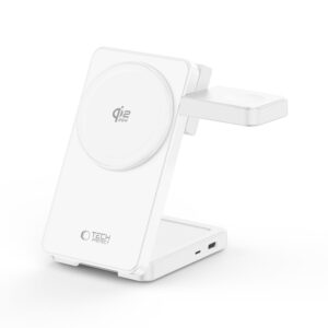 Tech-Protect A56 3IN1 MAGNETINIS MagSafe BELAIDIS ĮKROVIKLIS 25W QI2.2 BALTAS - Image 5