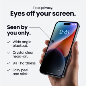 PRIVATUMĄ UŽTIKRINANTIS STIKLAS TECH-PROTECT GLASS SPY+ 2-PACK Apple iPhone 18 PRO PRIVACY - Image 5