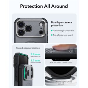 ESR CYBER TOUGH DĖKLAS SU STOVU IR MagSafe Apple iPhone 17 PRO / 18 PRO PILKAS - Image 5