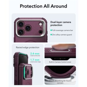 ESR CYBER TOUGH DĖKLAS SU STOVU IR MagSafe Apple iPhone 17 PRO MAX / 18 PRO MAX TAMSIAI BORDO SPALVOS - Image 5