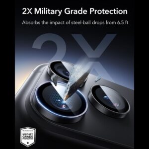 ESR ARMORITE KAMEROS APSAUGA 2-PACK Apple iPhone 18 PRO / 18 PRO MAX JUODA - Image 4