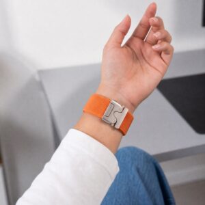 TECH-PROTECT NYLON CLASP SAMSUNG GALAXY WATCH 8 / 9 / CLASSIC (40 / 44 / 46 MM) ORANŽINIS - Image 5