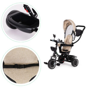 Triratis su besisukančia sėdyne, stogeliu, smėlio spalvos ECOTOYS - Image 6