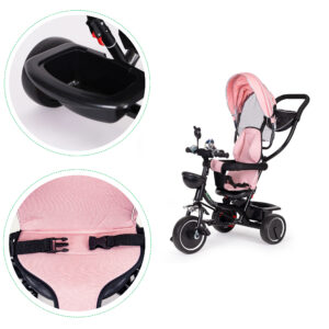 Triratis su besisukančia sėdyne, stogeliu, rožinis, ECOTOYS - Image 6