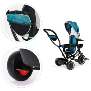 Triratis su besisukančia sėdyne, stogeliu, mėlynas ir žalias, ECOTOYS - Image 6