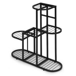 Pastatomas gėlių stovas dekoracijoms, 5 pakopų, juodas ModernHome - Image 6