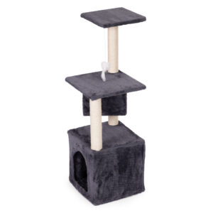 Kačių draskyklė-namelis su gultu 94 cm pilka Petsi - Image 6